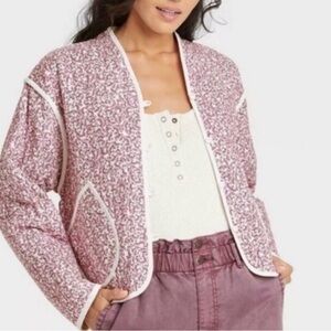Quilted Cotton Floral Pink Patterned Patchwork Jacket Cottagecore Granola girlXS